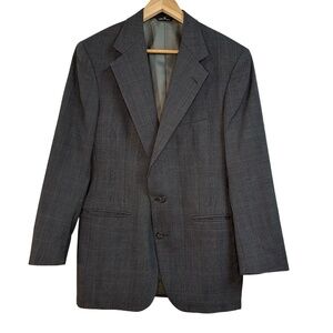 Polo‎ University Club Ralph Lauren Mens Gray Plaid Wool Blazer Sport Coat USA L